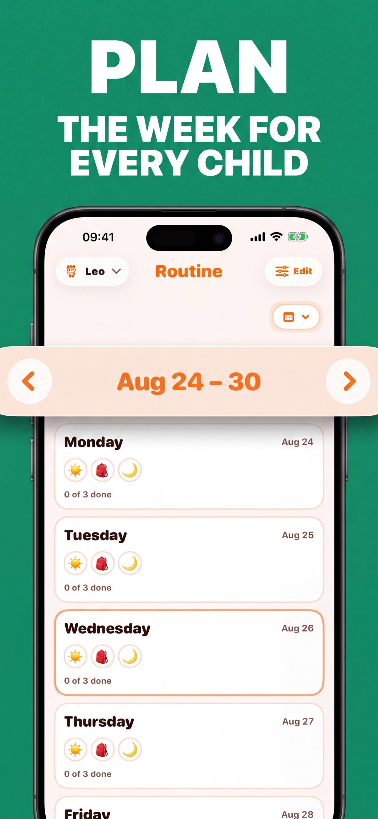 Plan the whole week